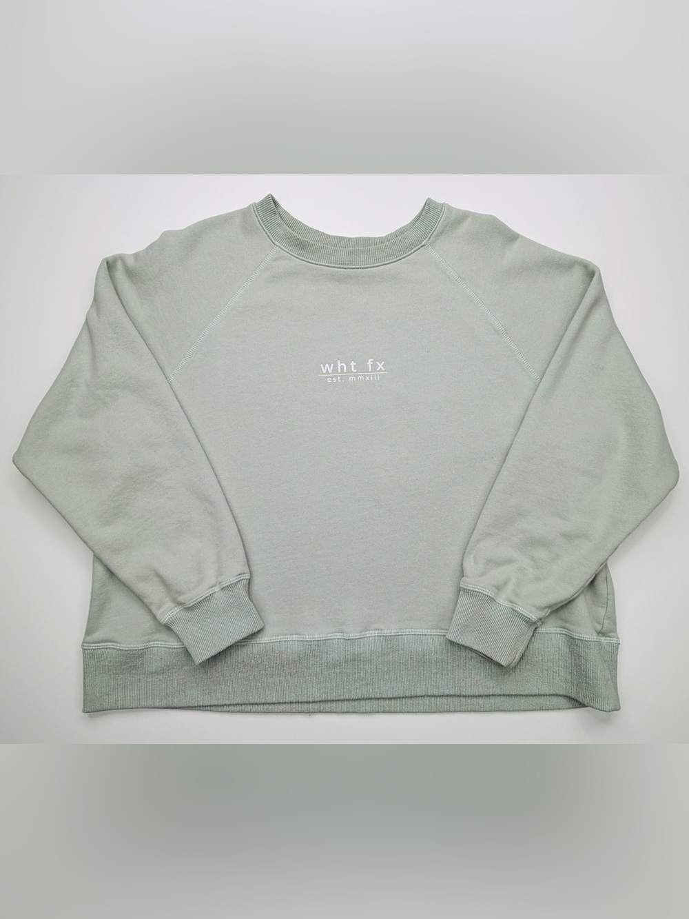 White Fox Boutique Unique Sage Green Crewneck Sweatshirt GUC M/L